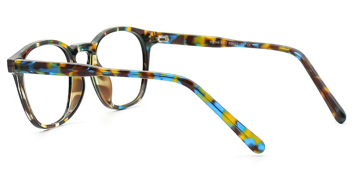 Floral Rectangle Geek-Chic Acetate Eyeglasses