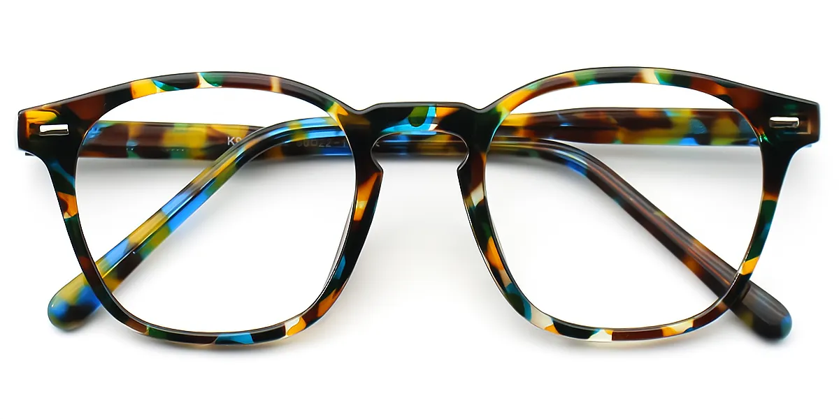 Floral Rectangle Geek-Chic Acetate Eyeglasses