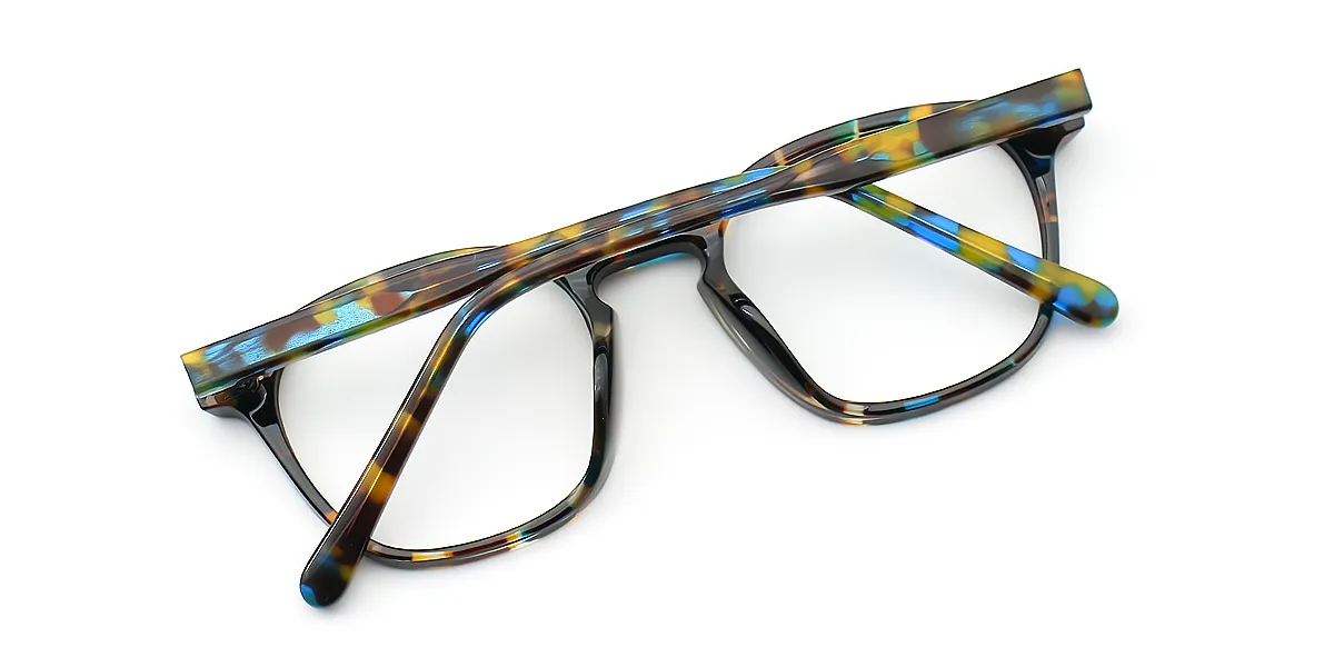 Floral Rectangle Geek-Chic Acetate Eyeglasses