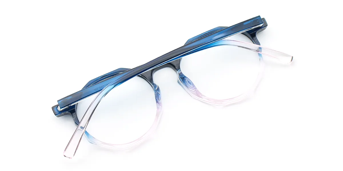 Blue Oval Exquisite Acetate Eyeglasses