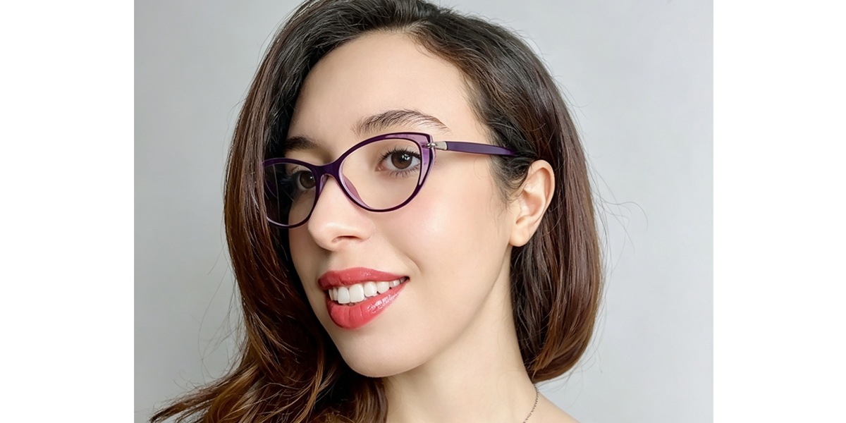 Purple Cat Eye Unique Acetate Eyeglasses