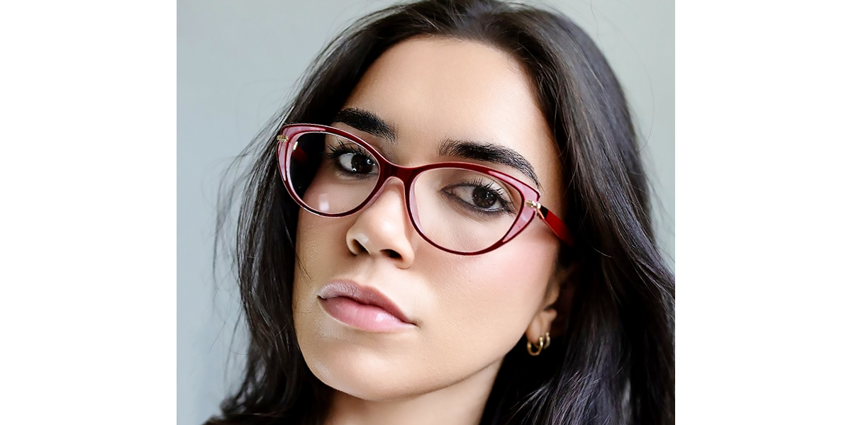 Red Cat Eye Unique Acetate Eyeglasses