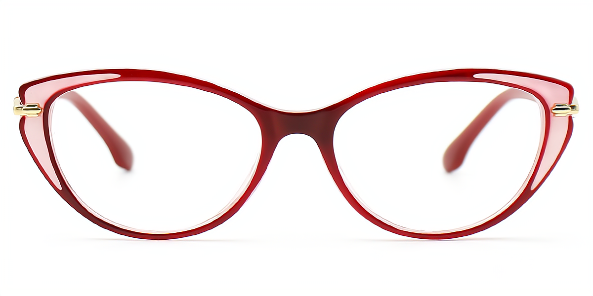 Red Cat Eye Unique Acetate Eyeglasses