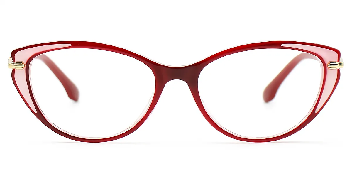 Red Cat Eye Unique Acetate Eyeglasses