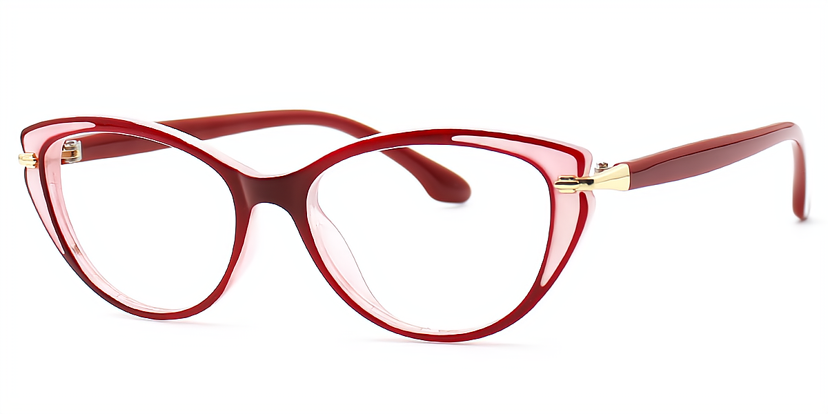 Red Cat Eye Unique Acetate Eyeglasses