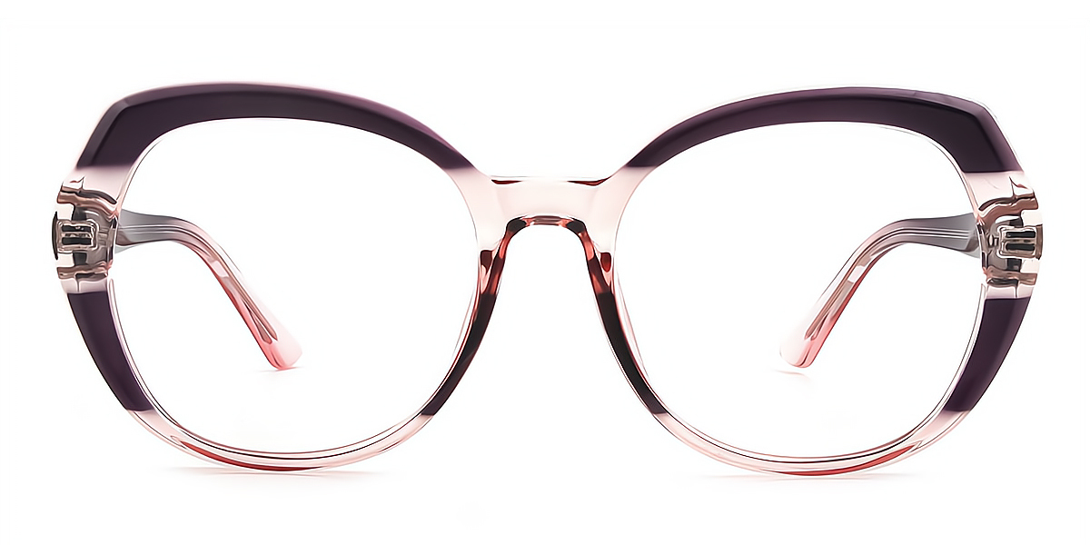 Purple Gradient Oval Hipster TR90 Eyeglasses