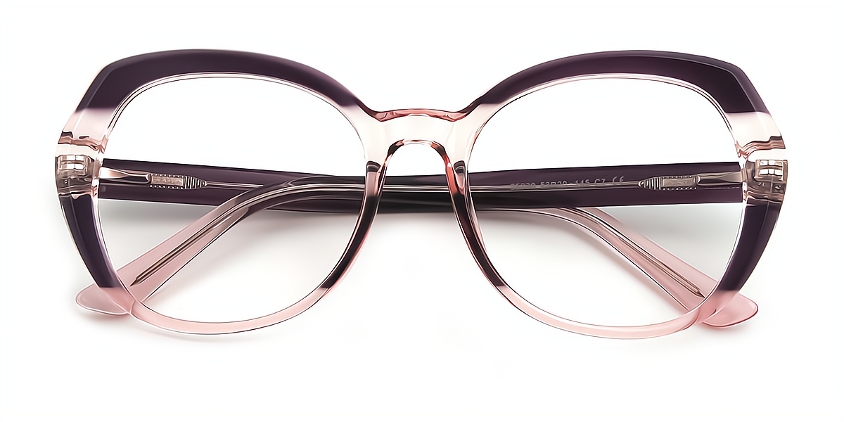 Purple Gradient Oval Hipster TR90 Eyeglasses