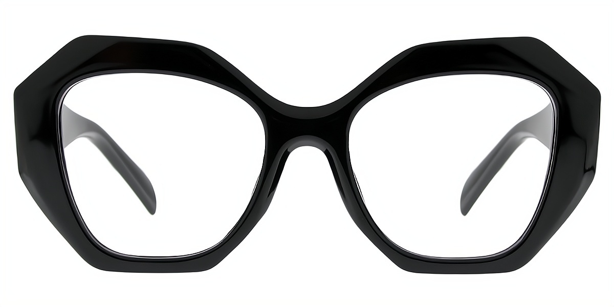 Black Cat Eye Hipster Plastic Eyeglasses
