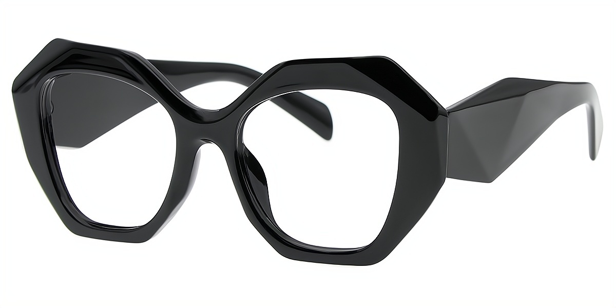 Black Cat Eye Hipster Plastic Eyeglasses