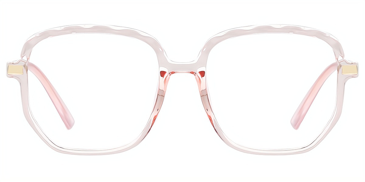 Pink Geometric Oversized TR90 Eyeglasses