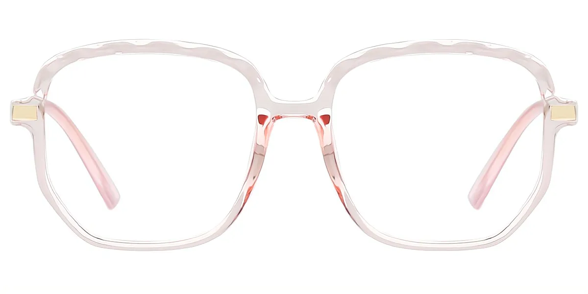 Pink Geometric Oversized TR90 Eyeglasses