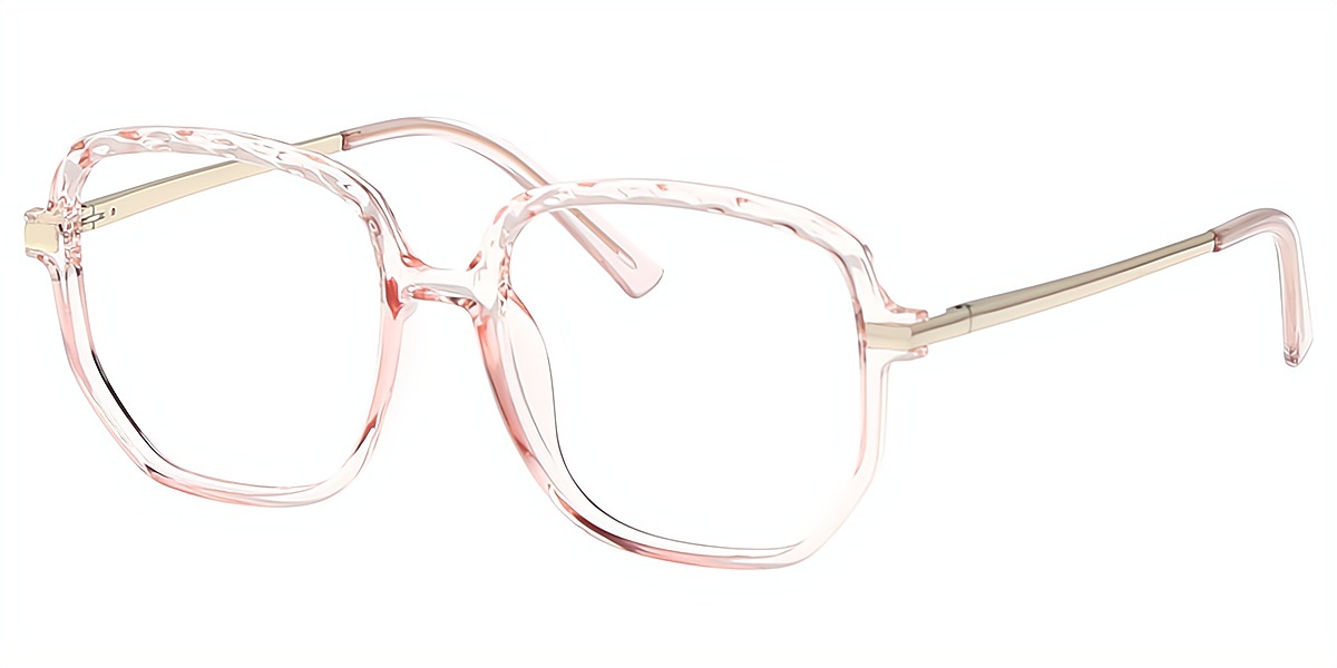 Pink Geometric Oversized TR90 Eyeglasses