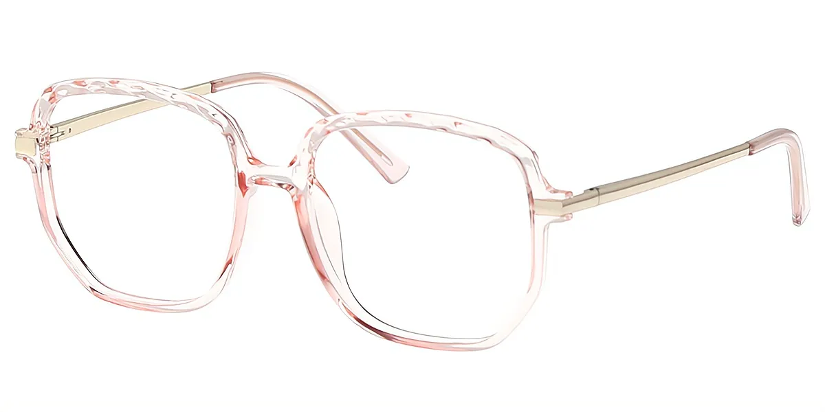 Pink Geometric Oversized TR90 Eyeglasses