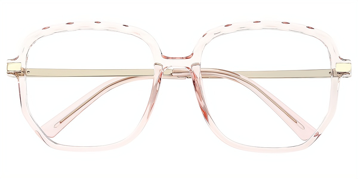 Pink Geometric Oversized TR90 Eyeglasses