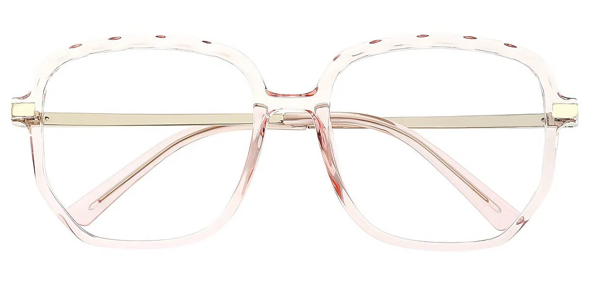 Pink Geometric Oversized TR90 Eyeglasses