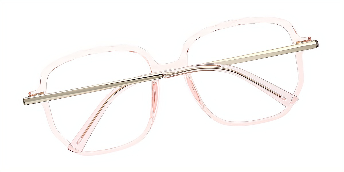 Pink Geometric Oversized TR90 Eyeglasses