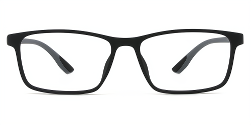 Black Rectangle Simple Full-rim Tr90 Large Glasses