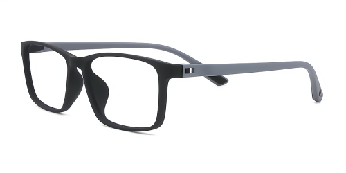Black Rectangle Simple Full-rim Tr90 Large Glasses
