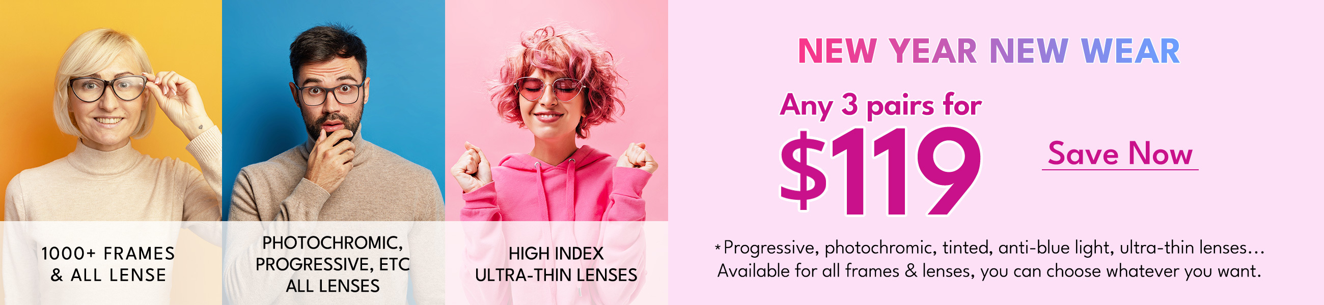 Any 3 Pairs for $119