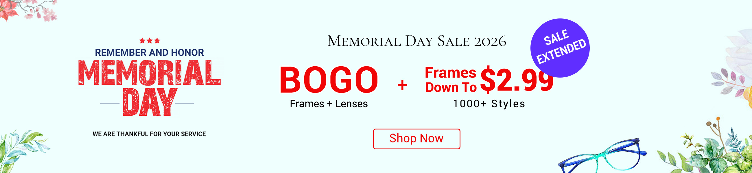 Memorial Day Sale, Buy 1 Get 1 Free
