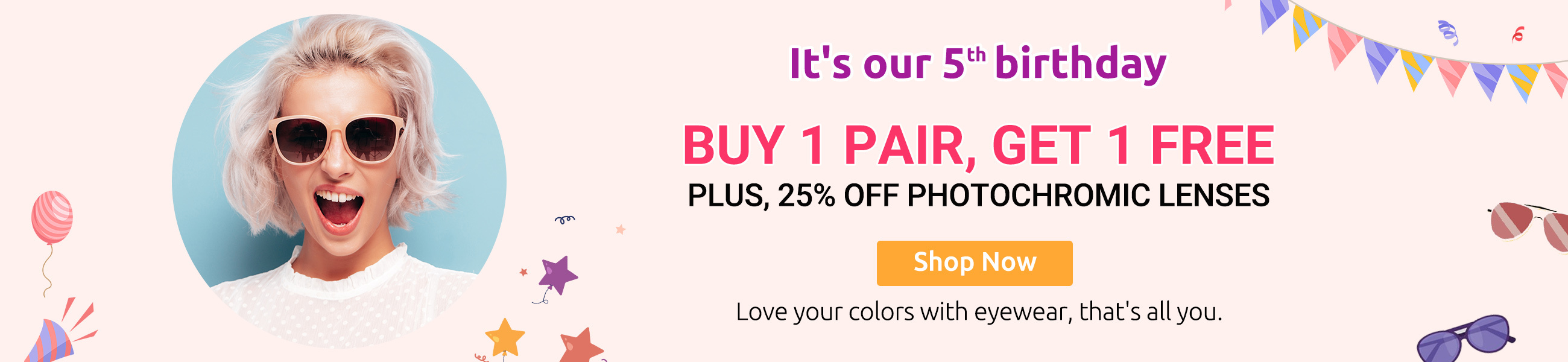 5th Anniversary Sale, Buy 1 Get 1 Free