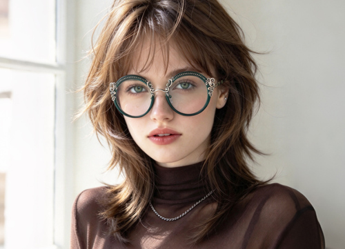 Round Gorgeous Retro Full-rim Metal Large Glasses