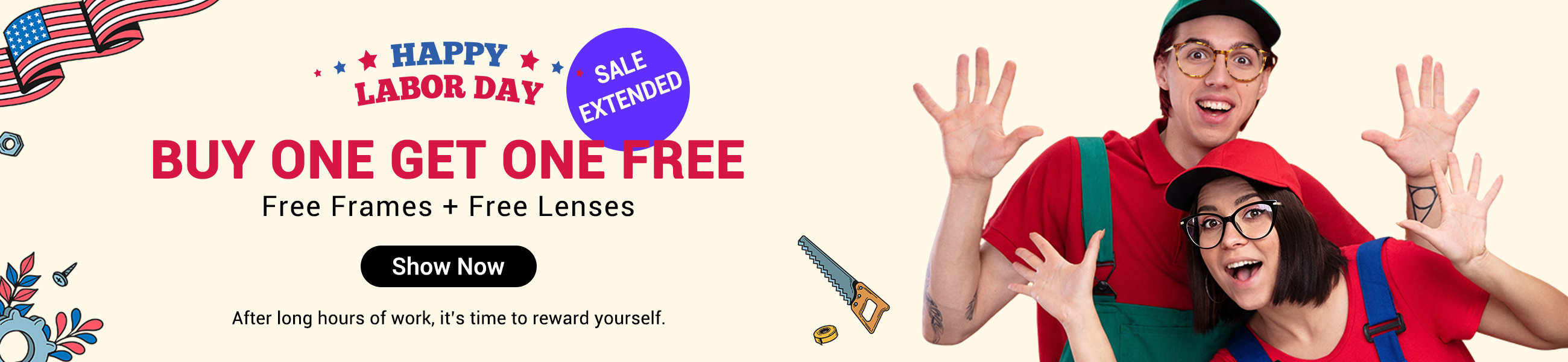 Happy Labor Day, Buy 1 Get 1 Free
