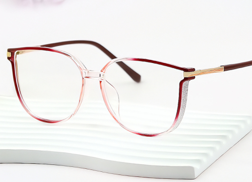 Black Cateye Rectangle Gorgeous Unique Full-rim Mix & Match Medium Glasses