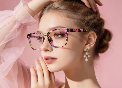 Rectangle Retro Plastic Eyeglasses